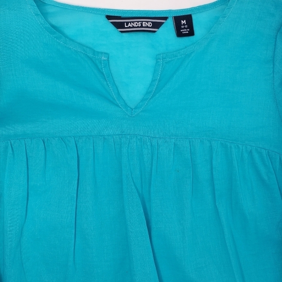 Swimsuit Cover Up Shirt- Girls- LANDS' END- Size Medium- Aqua Blue - Picture 3 of 16